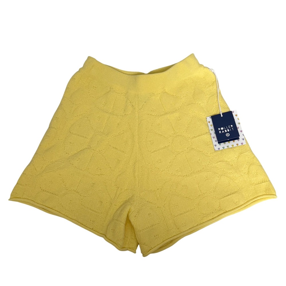 Roller Rabbit Target Yellow Knit Shorts Womens XXS New Loungewear Preppy Coastal